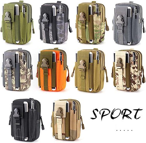 Tactical Molle Pouch, Universal EDC Waist Bag Belt Pouches, Outdoor Belt Bags Gear Tool Gadget Pocket with Cell Phone Holster
