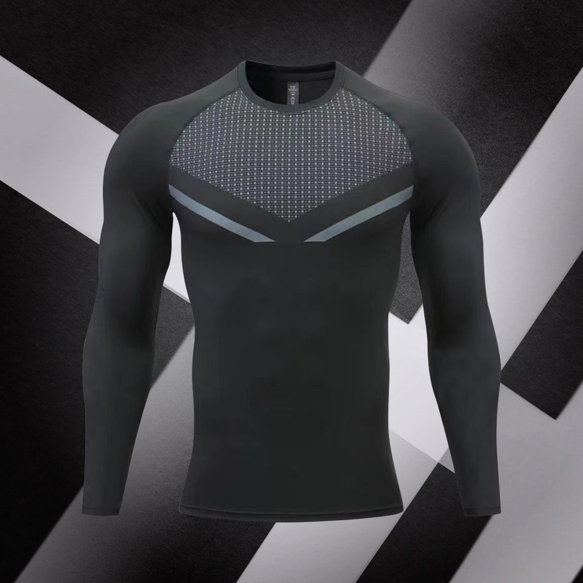 Mens Exercise Compression Shirts Athletic Raglan Long Sleeve Sports Running Tops Workout Baselayer Undershirts