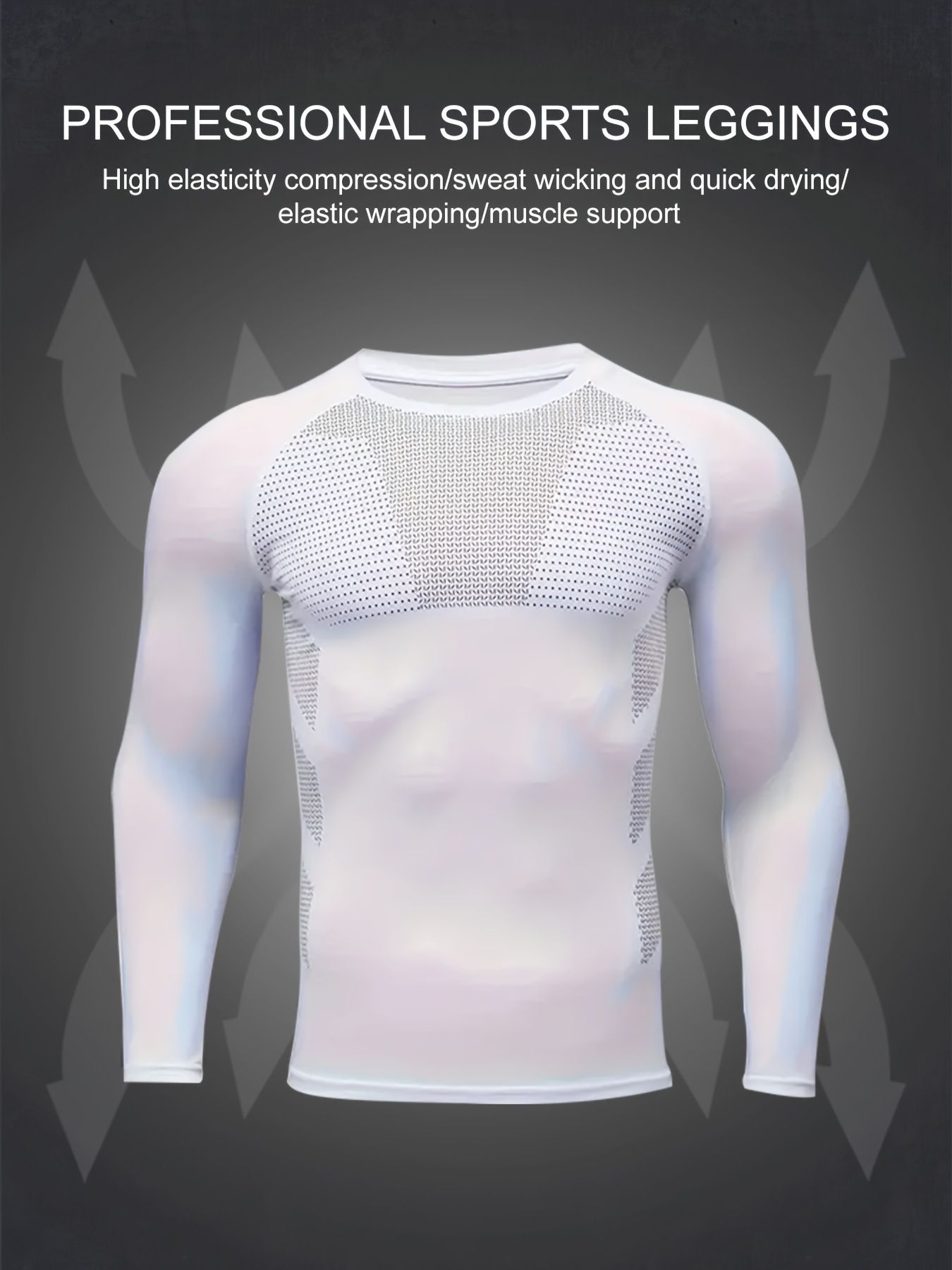 Mens Exercise Compression Shirts Athletic Raglan Long Sleeve Sports Running Tops Workout Baselayer Undershirts