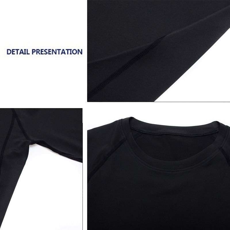 Men's Sports Running Workout Set Compression Shirt Pants Top Long Sleeve Sports Tight Base Layer Quick Dry