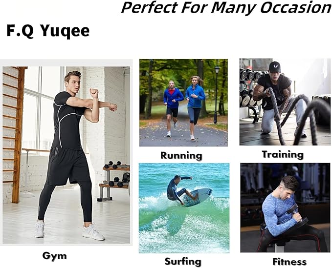 Men's Sports Running Workout Set Compression Shirt Pants Top Long Sleeve Sports Tight Base Layer Quick Dry
