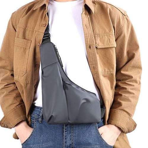 Sling Bag for Women Men, Anti Theft Crossbody Bag,Lightweight Small Leather Shoulder Bag Purse Adjustable Strap Waterproof Chest Bag for Casual Outdoor Sport Running Travel Backpack Black Fanny Pack