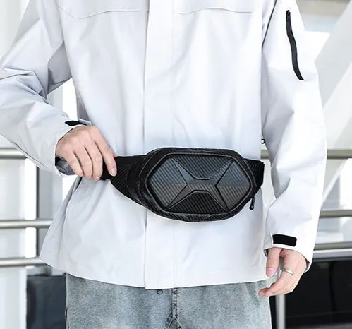 Outdoor Bag Hard Shell Fanny Pack for Men Women,tactical waist bag with shoulder straps with Adjustable Belt for Traveling Motorcycle riding waterproof shoulder bag