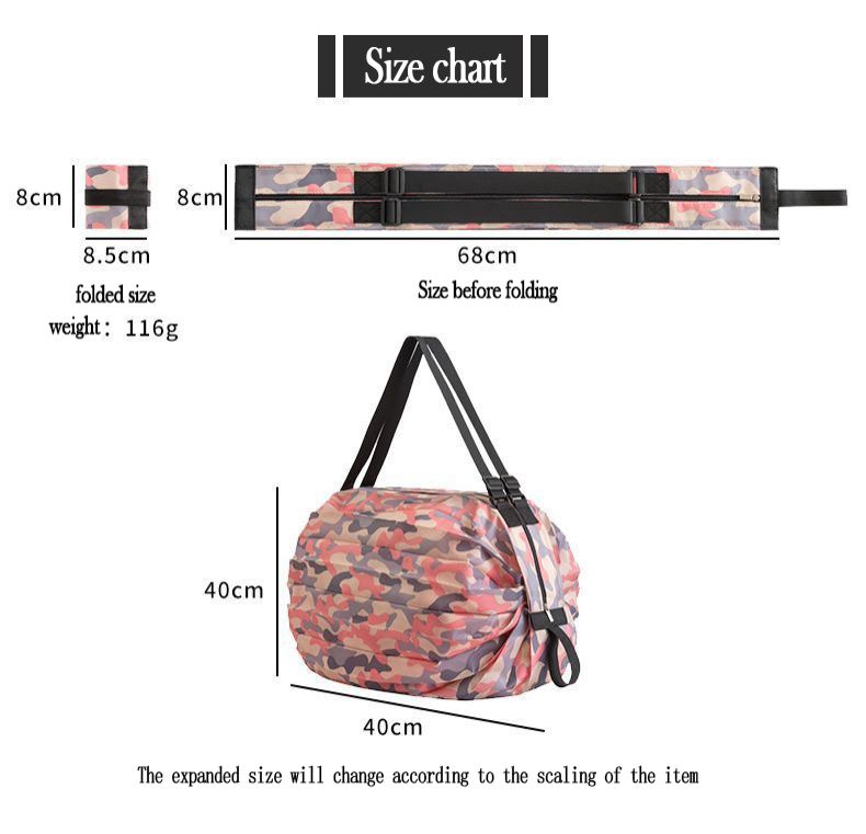 Portable Foldable Shopping Bag Large Capacity Multipurpose Storage Bag Sports Travel Shoulder Bag