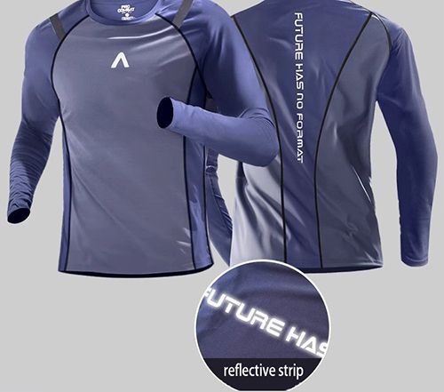 Men's Athletic Running T-Shirts Workout Lightweight Breathable Long Sleeve Performance Shirts Crewneck Basic Tee Top.Fitness clothing, men's quick drying long sleeved T-shirt, sports tophigh elasticit