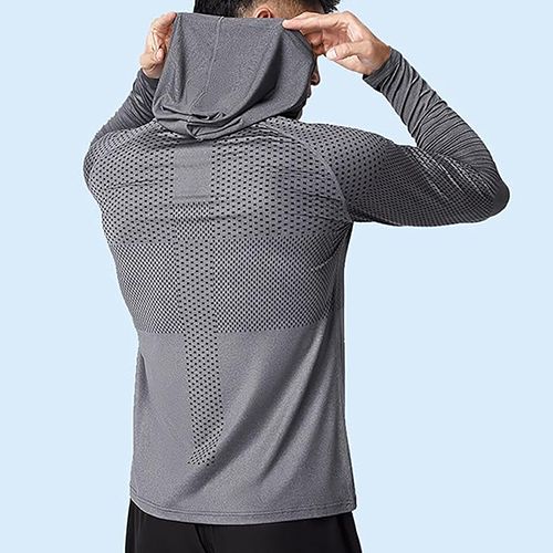 Mens Dry Fit Hoodie Sweatshirts Workout Running Long Sleeve Athletic Shirts