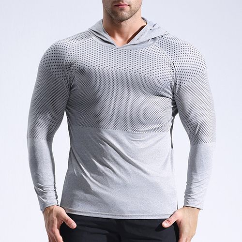 Mens Dry Fit Hoodie Sweatshirts Workout Running Long Sleeve Athletic Shirts