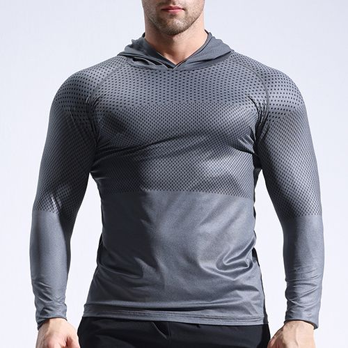 Mens Dry Fit Hoodie Sweatshirts Workout Running Long Sleeve Athletic Shirts