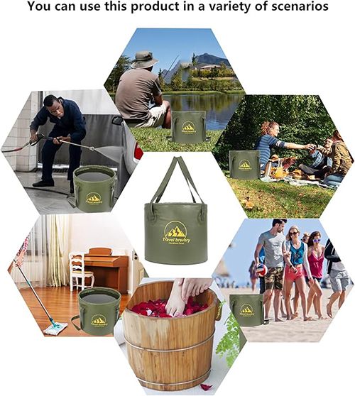 Outdoor Portable Folding Bucket, Picnic, Fishing Bucket, Water Bucket, Large Capacity Handheld Bucket, Suitable for Camping, Hiking, Water Filling, Vegetables and Fruits