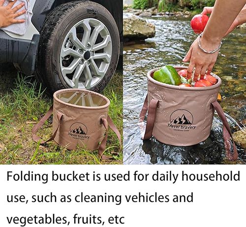 Outdoor Portable Folding Bucket, Picnic, Fishing Bucket, Water Bucket, Large Capacity Handheld Bucket, Suitable for Camping, Hiking, Water Filling, Vegetables and Fruits