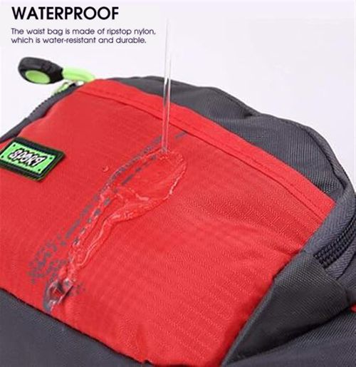 Lightweight Sports Waist Pack Bag with Zipper Pockets, Suitable for Phone, Wallet, Ideal for Men and Women for Hiking, Running,With Large Capacity Waterproof