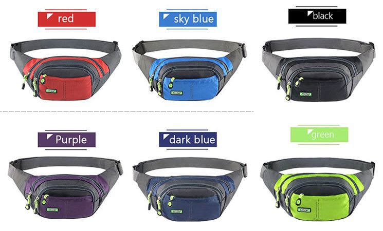 Lightweight Sports Waist Pack Bag with Zipper Pockets, Suitable for Phone, Wallet, Ideal for Men and Women for Hiking, Running,With Large Capacity Waterproof