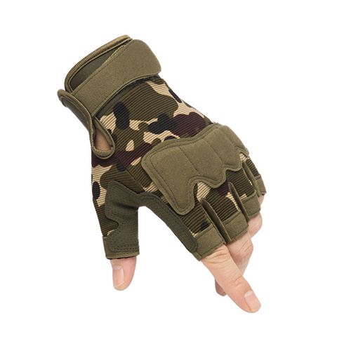 Fingerless Tactical Gloves, Knuckle Protective Breathable Lightweight Outdoor Military Gloves for Shooting, Hunting, Motorcycling, Climbing