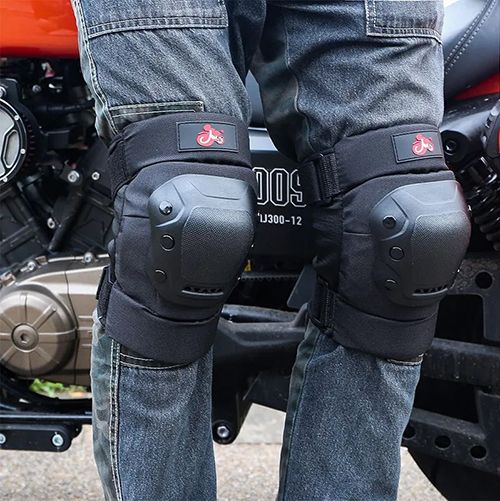 Protective Gear for Adults, Knee Pads Elbow , Hardshell, EVA Foam, PE Knee Cap, Pre Shaped, Horseshoe, Open Back, Tear Resistant Nylon,  Black