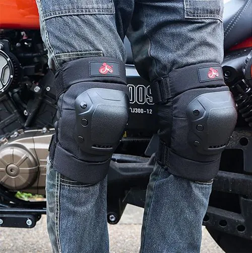 Protective Gear for Adults, Knee Pads Elbow , Hardshell, EVA Foam, PE Knee Cap, Pre Shaped, Horseshoe, Open Back, Tear Resistant Nylon,  Black