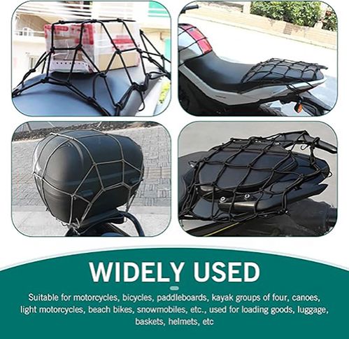 Cargo Net Helmet Storage Mesh Adjustable Motorcycle Tie Down,Motorcycle Cargo Net, Net with Hooks,Heavy Duty Cargo Net,Thicken Gear Helmet Luggage Netting