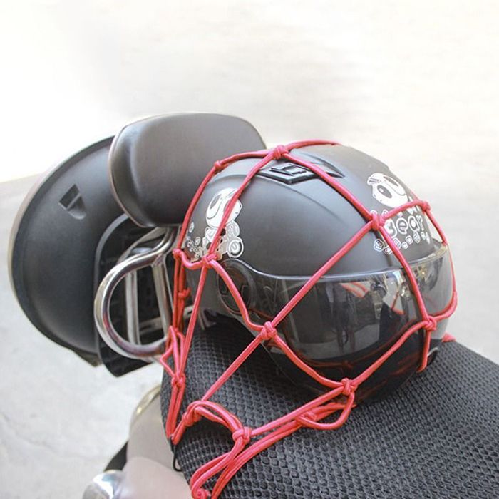Cargo Net Helmet Storage Mesh Adjustable Motorcycle Tie Down,Motorcycle Cargo Net, Net with Hooks,Heavy Duty Cargo Net,Thicken Gear Helmet Luggage Netting
