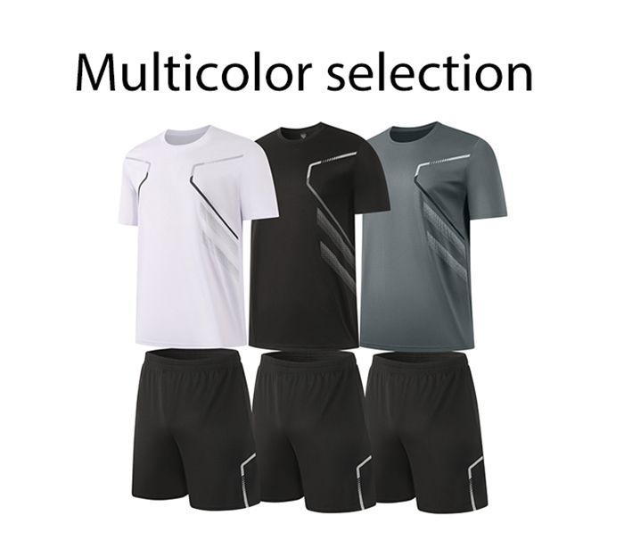 2 Pack Men's Gym Shorts Shirt Set Workout Athletic Basketball Running Football Elastic Waist with Pocket Gifts