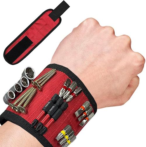 Magnetic wristband, magnetic screw holder for wrist, made of ballistic nylon, with  lightweight strong magnets for holding tools, screws, nails and drill bits, great tool gift for men