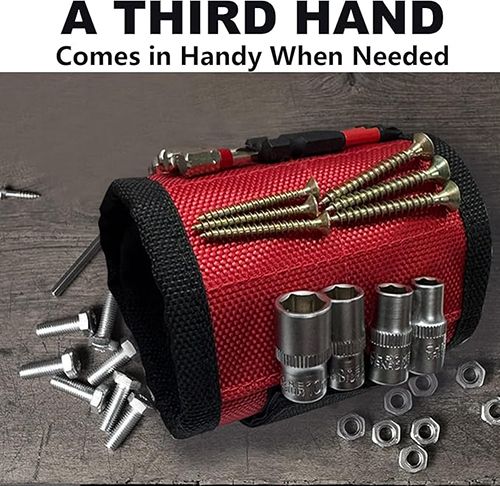 Magnetic wristband, magnetic screw holder for wrist, made of ballistic nylon, with  lightweight strong magnets for holding tools, screws, nails and drill bits, great tool gift for men