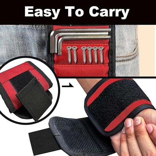 Magnetic wristband, magnetic screw holder for wrist, made of ballistic nylon, with  lightweight strong magnets for holding tools, screws, nails and drill bits, great tool gift for men