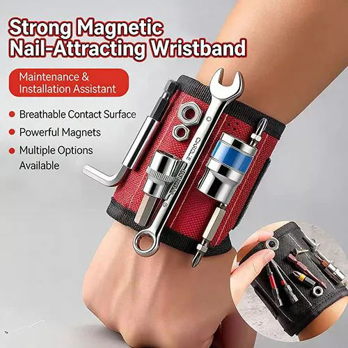 Magnetic wristband, magnetic screw holder for wrist, made of ballistic nylon, with  lightweight strong magnets for holding tools, screws, nails and drill bits, great tool gift for men