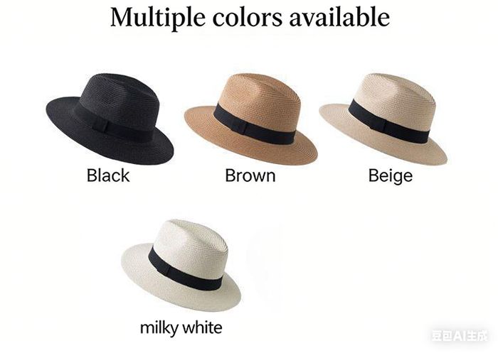 Women Wide Brim Straw Panama Roll up Hat Fedora Beach Sun Hat UPF50+ Foldable