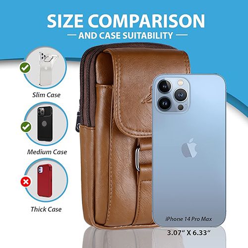 Crossbody Bags for Man, Mini Waist Packs mobile phone wallet.Leather Vertical Men Cell Phone Holster Wallet Case with Belt Clip Travel Messenger Bag Waist Pouch Crossbody Purse Fit
