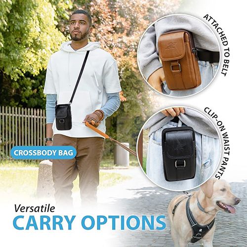 Crossbody Bags for Man, Mini Waist Packs mobile phone wallet.Leather Vertical Men Cell Phone Holster Wallet Case with Belt Clip Travel Messenger Bag Waist Pouch Crossbody Purse Fit