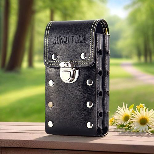 Mobile phone bag, men's multifunctional, can be worn through belt waist bag, outdoor,horizontal  Mini Waist Packs mobile phone wallet.Leather Vertical Men Cell Phone Holster Wallet.