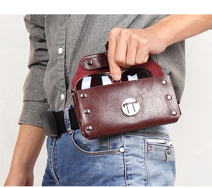 Mobile phone bag, men's multifunctional, can be worn through belt waist bag, outdoor,horizontal  Mini Waist Packs mobile phone wallet.Leather Vertical Men Cell Phone Holster Wallet.