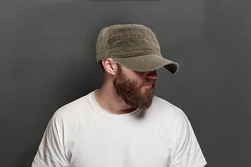 Military Cap Vintage Army Caps Washed Cotton Flat Top Cap Outdoor Sunhat