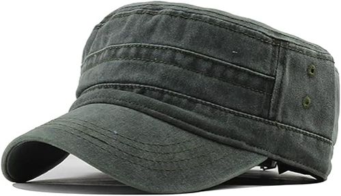 Military Cap Vintage Army Caps Washed Cotton Flat Top Cap Outdoor Sunhat