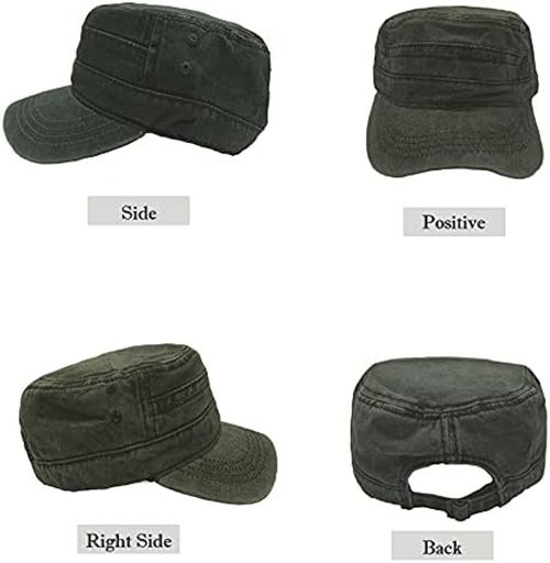 Military Cap Vintage Army Caps Washed Cotton Flat Top Cap Outdoor Sunhat