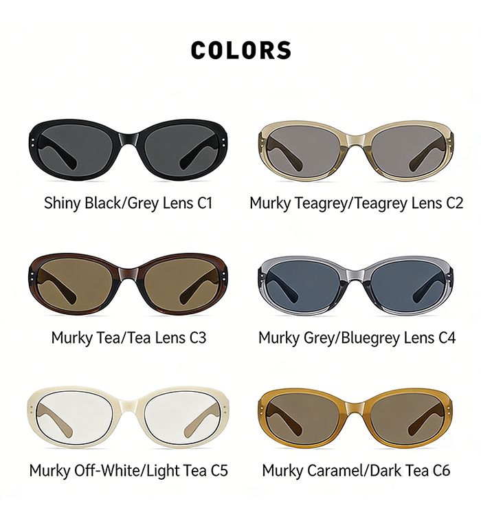 Retro Oval Sunglasses for Men & Women – UV400 Protection, 6 Colors, Lightweight PC Frame, Trendy Shades for Vacation, Fashion, Party, Casual Wear, 90s Aesthetic Unisex Eyewear