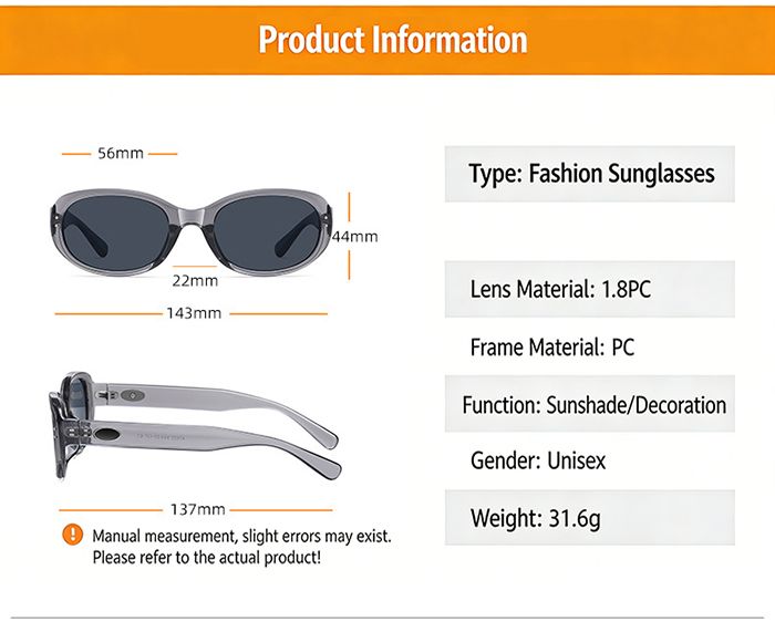 Retro Oval Sunglasses for Men & Women – UV400 Protection, 6 Colors, Lightweight PC Frame, Trendy Shades for Vacation, Fashion, Party, Casual Wear, 90s Aesthetic Unisex Eyewear