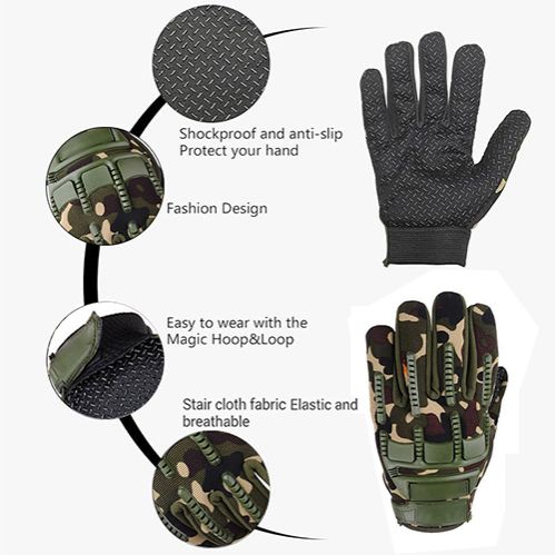 Outdoor Tactical Gloves Full finger for Men   Anti-Slip Grip for Motorcycle Riding Work and Sports Protection Windproof