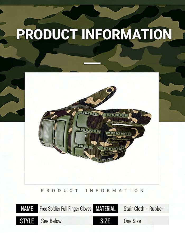 Outdoor Tactical Gloves Full finger for Men   Anti-Slip Grip for Motorcycle Riding Work and Sports Protection Windproof