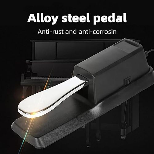Sustain Pedal for Keyboard, Piano Pedal Keyboard Foot Damper Pedal with Polarity Switch, 1/4″(6.5mm) Input Plug, for Electronic Keyboards, MIDI Synthesizer, Digital Pianos