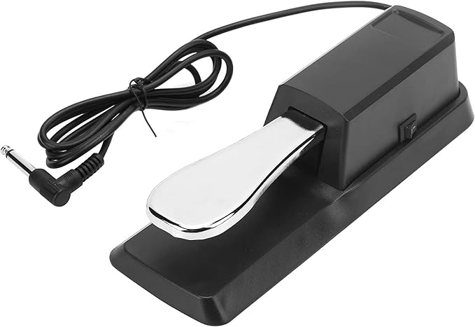 Sustain Pedal for Keyboard, Piano Pedal Keyboard Foot Damper Pedal with Polarity Switch, 1/4″(6.5mm) Input Plug, for Electronic Keyboards, MIDI Synthesizer, Digital Pianos