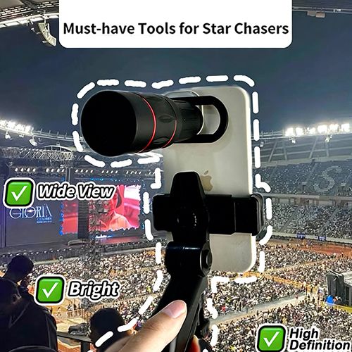 18/28/36/64X Telephoto Lens Kit for iPhone and Android Cell Phones, Long Focus Telephoto Phone Lens with Universal Clip, Suitable for Outdoor Picture Video Taking