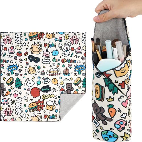 Self-Adhesive Magic Cloth Makeup Bag, Portable Protective  Pouch, Camera Lens Wrap, Stylish Travel Organizer for Beauty Essentials, Travel, Gifts & Daily Use  storage bag