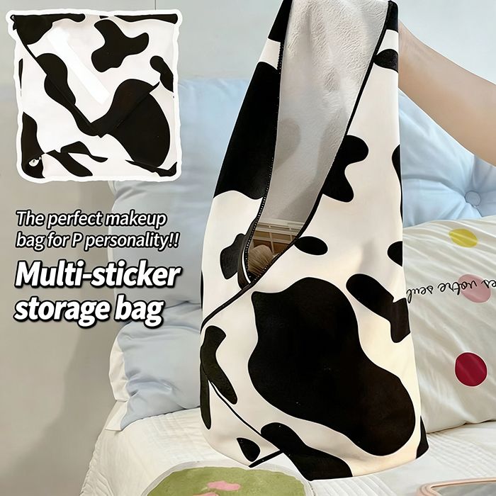 Self-Adhesive Magic Cloth Makeup Bag, Portable Protective  Pouch, Camera Lens Wrap, Stylish Travel Organizer for Beauty Essentials, Travel, Gifts & Daily Use  storage bag