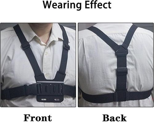Adjustable Mobile Phone Chest Strap Harness Mount, Black, Compatible with iPhone, GoPro Hero, DJI Osmo Action Cameras（6-piece set）