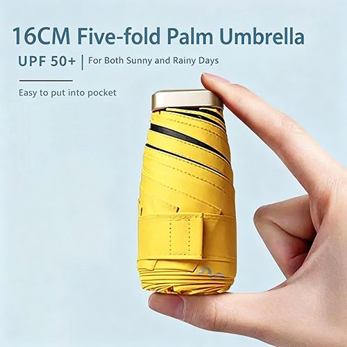 Mini Travel Sun Umbrella With Case - Small Compact UV Protection for Sun and Rain, Lightweight Windproof for Women Men Kids