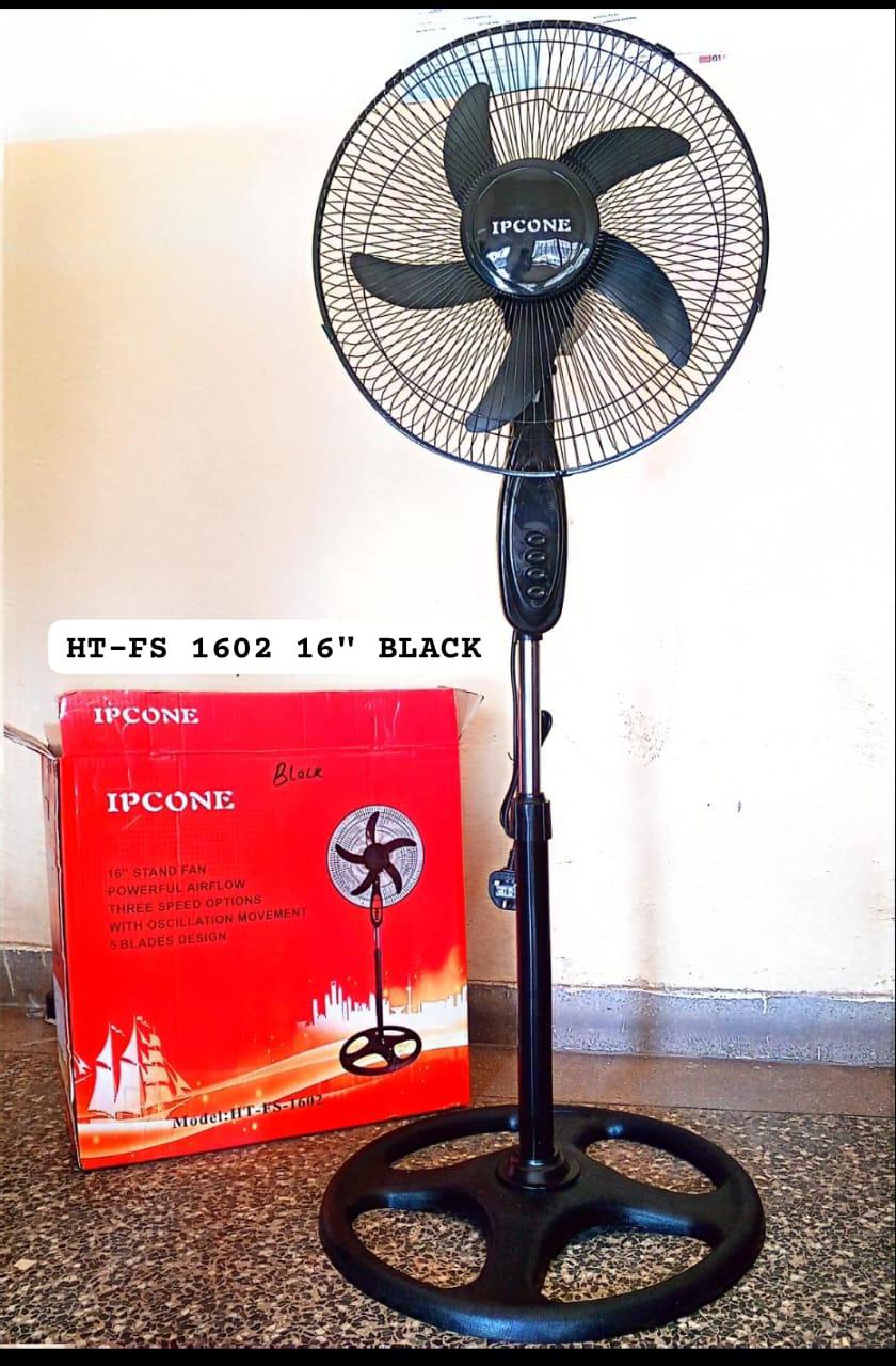 Ipcone 16-Inch Stand Fan – 5-Blade Oscillating Cooling Fan with 3-Speed Control & Sturdy Base (Model HT-FS 1602)