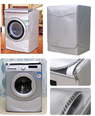 Front Load - Washer and Dryer Covers(Silver), Portable Washer Cover with Zipper Design Dustproof Waterproof Laundry Covers for Washer and Dryer, Cover Durable Cover Supports Machine upto 12kg .