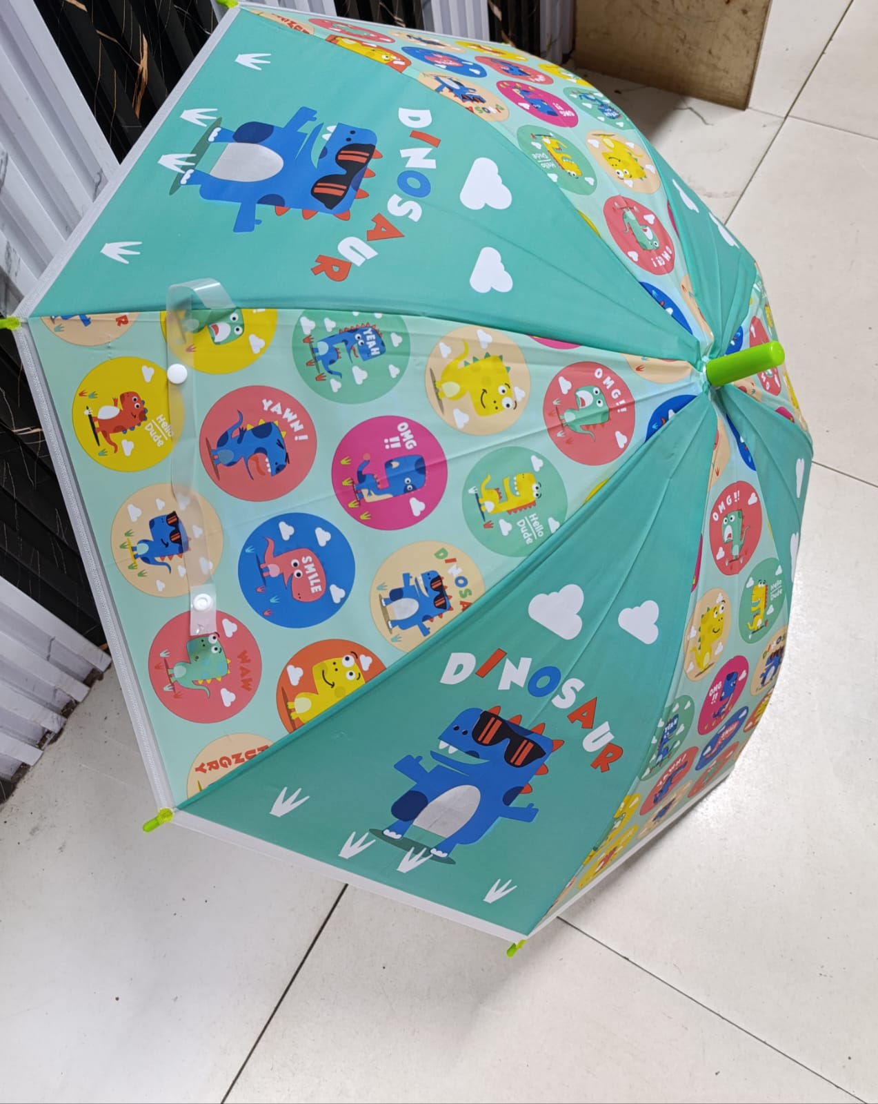 MRTLLOA Cartoon Characters Kids Clear Bubble Umbrella with an Easy Grip Curved Handle, Safety Transparent Dome Bubble Umbrella for Toddler Boys Girls.