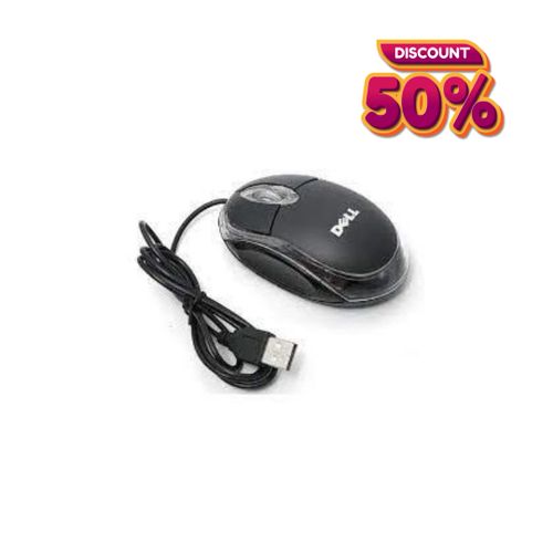 dell Wired Optical Computer Mouse with High Precision Tracking, Ergonomic Design for Comfortable Use, Plug-and-Play USB Connection, Durable Build for Office, School, and Gaming, Smooth Scrolling Wheel