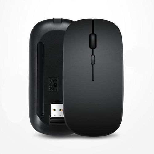 Wireless Rechargeable Bluetooth Mouse with Silent Click Technology, Adjustable DPI Sensitivity, Slim Lightweight Ergonomic Design, USB Receiver Included, Long Battery Life with Fast Recharging, Smooth